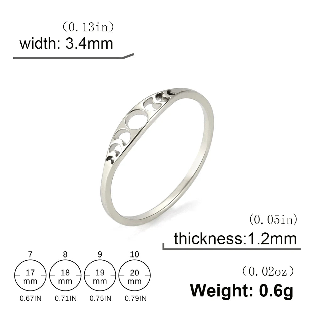 Skyrim Moon Phase Ring Stainless Steel Crescent Moon Women Rings 2026 Witch Amulet Jewelry Gift for Lover Friends Wholesale
