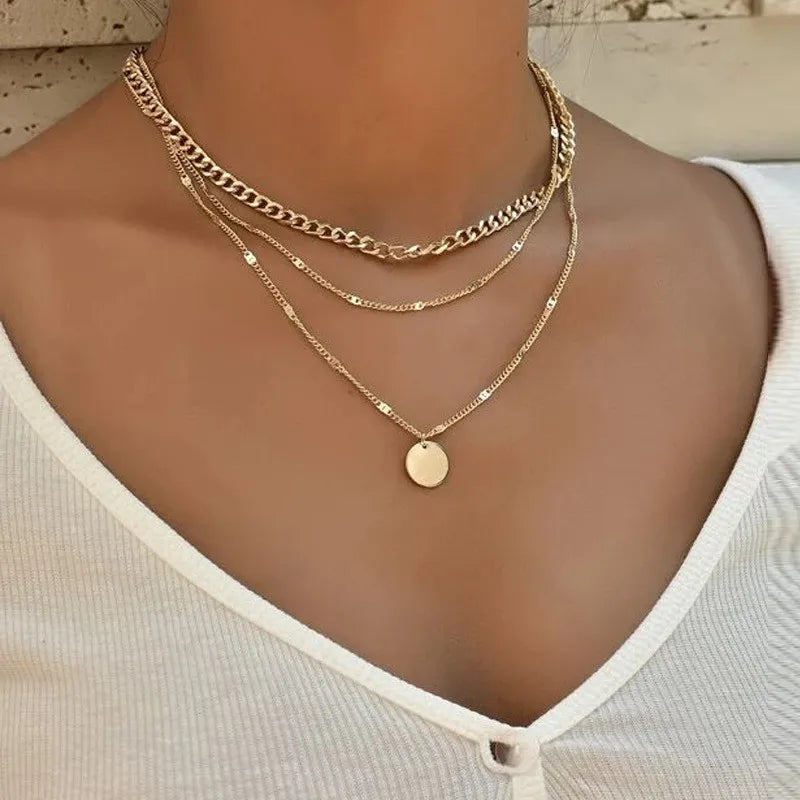 KOTiK Fashion Pearl Choker Necklace for Women, Gold Color Goth Chocker Jewelry on the Neck Pendant Collar for Girl New 2025