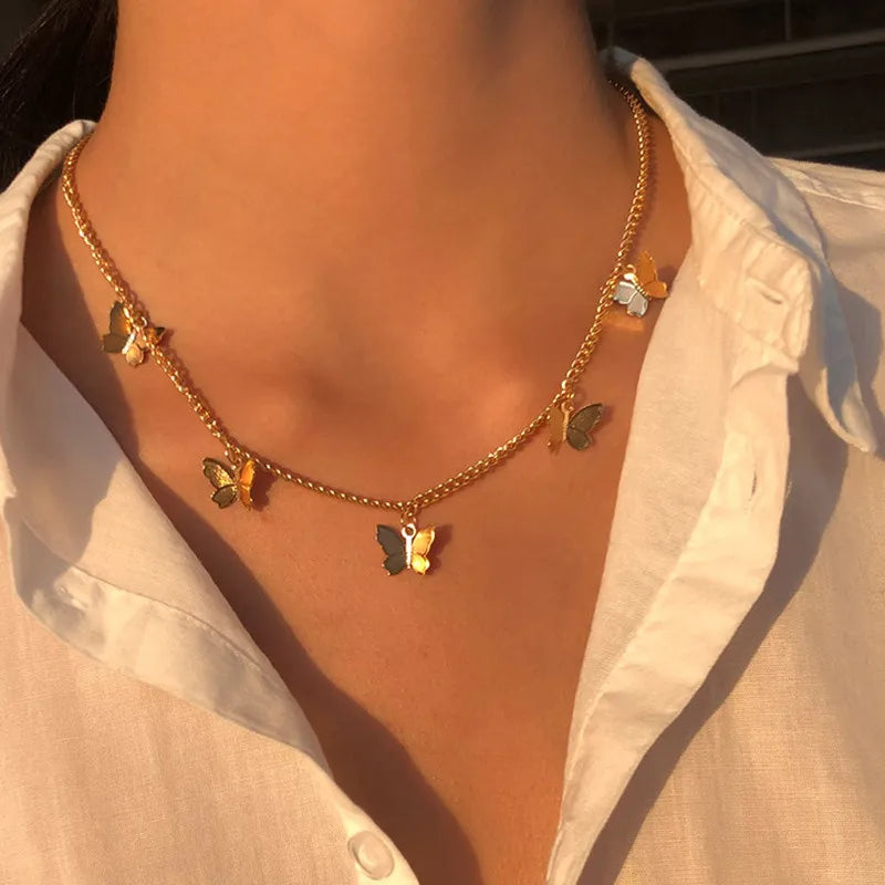 KOTiK Fashion Pearl Choker Necklace for Women, Gold Color Goth Chocker Jewelry on the Neck Pendant Collar for Girl New 2025
