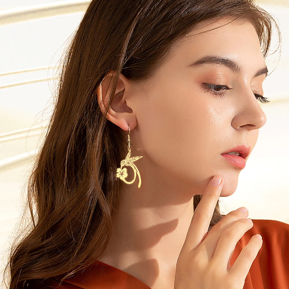 Aretes Colibri en acero inoxidable
